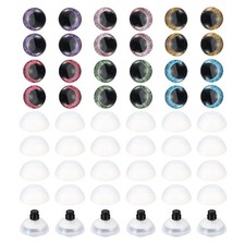 20mm Flash Safety Eyes, 48 Pcs Doll Eyes Realistic Colorful Crocheting Safety...