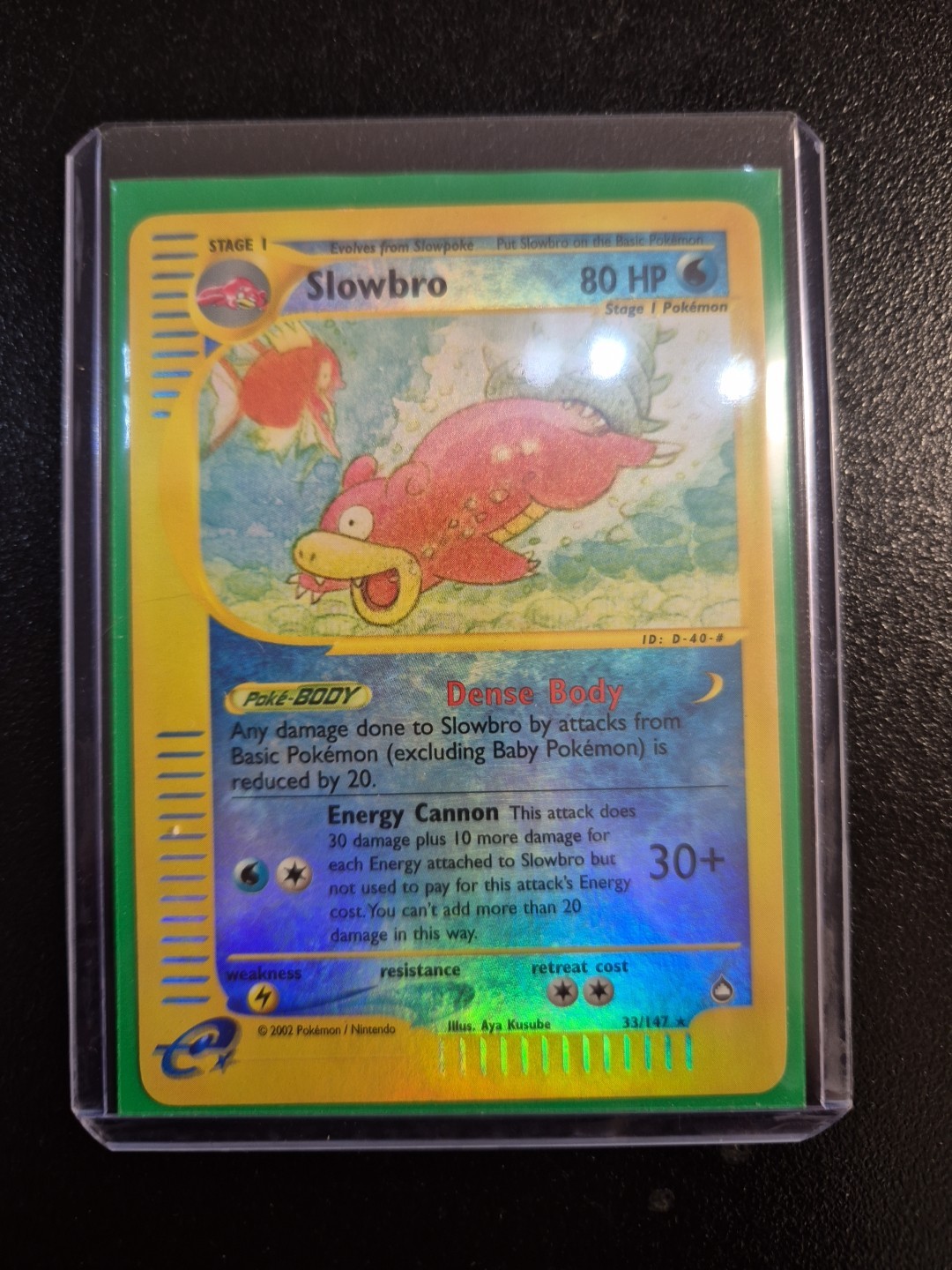 Pokémon Aquapolis Slowbro 33/147 Reverse Holo 2002 e-Series – NM– Vintage Card