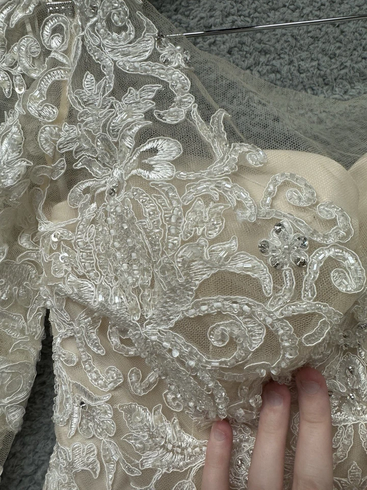 Emily Hart Ivory Lace Beaded Dress Women's Size 8 POG - Image 2 of 4