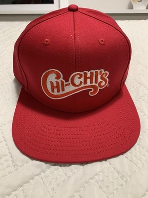 RARE VTG 90s ChiChis Restaurant Red Retro Print Inside Hat  Snap Back Trucker