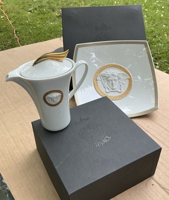 Rosenthal Versace Ikarus Plate and Pitcher W Boxes and Certificate Set