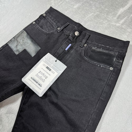 MCQ Jeans Mens 30 Black Denim Taped Slim Block Chain Alexander McQueen NEW $425