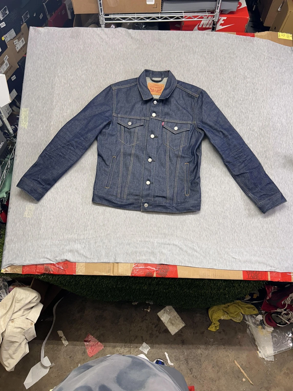 Levi Strauss Denim Jacket Mens Medium Blue Trucker Button Front Jeans Classic