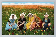 Holland MI-Michigan, Tulip Time Vintage Souvenir Postcard