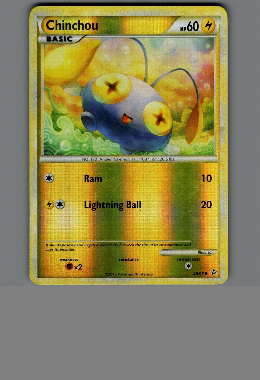 Chinchou Reverse Holo Common Unleashed 48/95 NM Chinchou Chinchou
