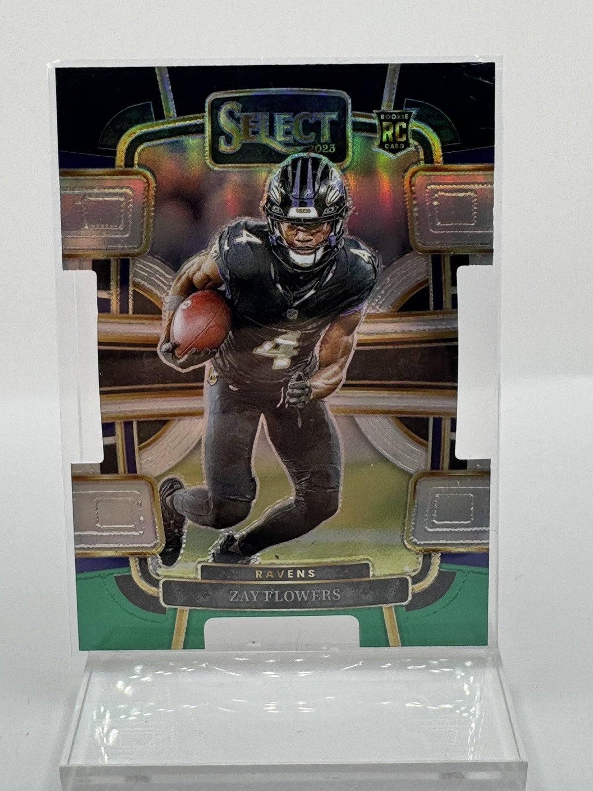 ZAY FLOWERS 2023 Panini Select Concourse Black Green Die-Cut RC #8 Rookie Ravens