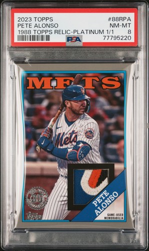 2023 Topps 1988 Baseball Relics Series 2-Platinum 1/1 Pete Alonso #88RPA PSA 8