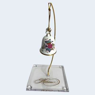 Herend Guild Mini Bell 1998 Hand painted w/Stand Signed Numbered Collectable