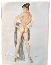 1961 Alberto Vargas Vintage Pin Up Playboy Magazine Print