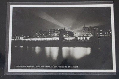 AK Nordseebad Borkum Blick vom Meer auf die Strandfront 1936 #PM078