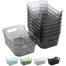 8 Pack Plastic Storage Bins, Clear Pantry Organizers and Storage Containers, ...
