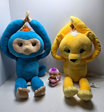 WowWee Fingerlings Blue Boris, Yellow LION, Harmony.