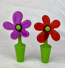 Koziol A-PRIL Red Purple Flower Wine Olive Oil Bottle Stopper Silicone Germany