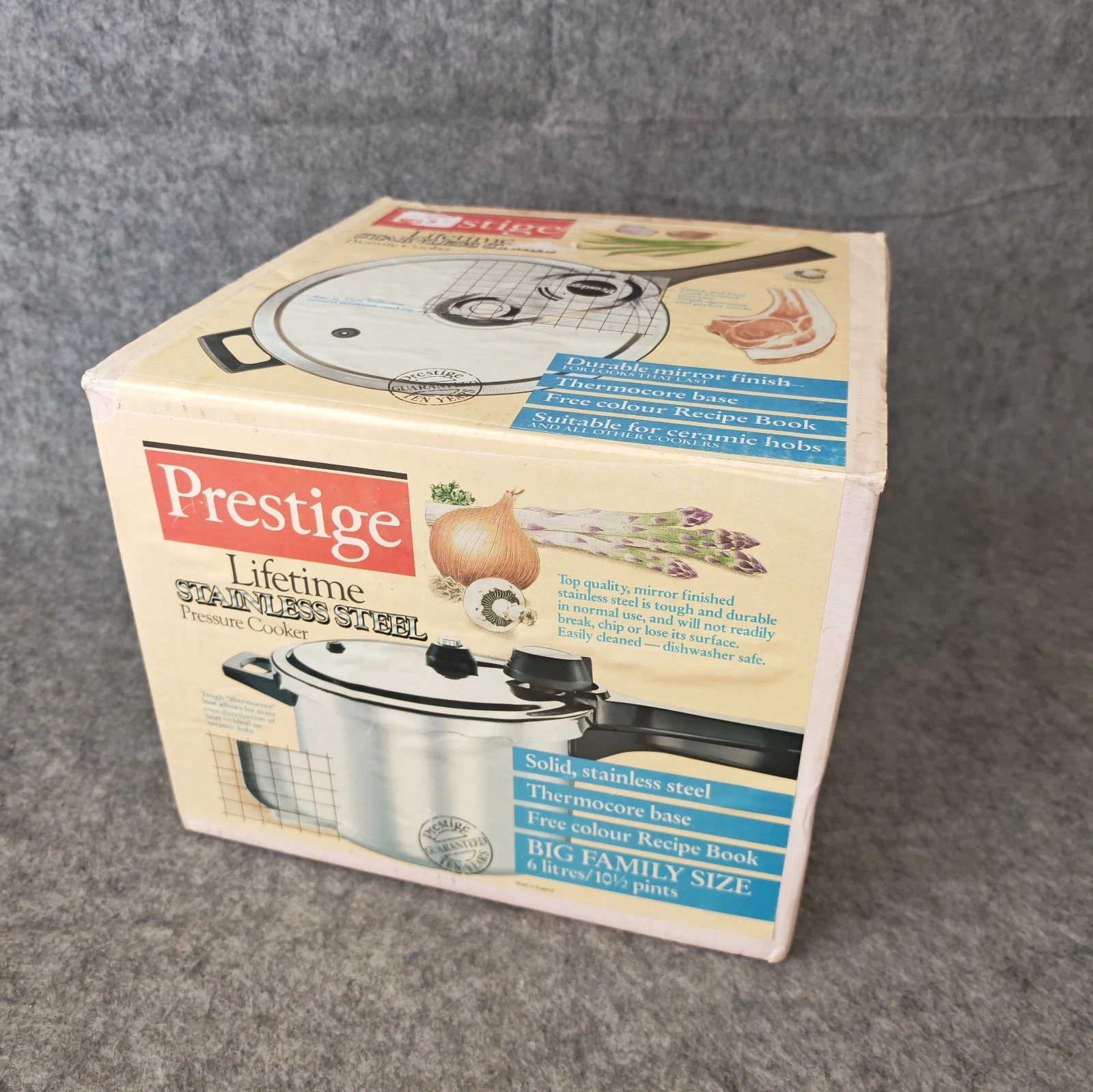 Prestige 6L Lifetime Stainless Steel Pressure Cooker –New Old Stock Made England