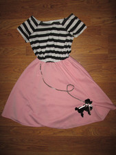 Girls 50's POODLE SKIRT Halloween Costume sz 10 - 12
