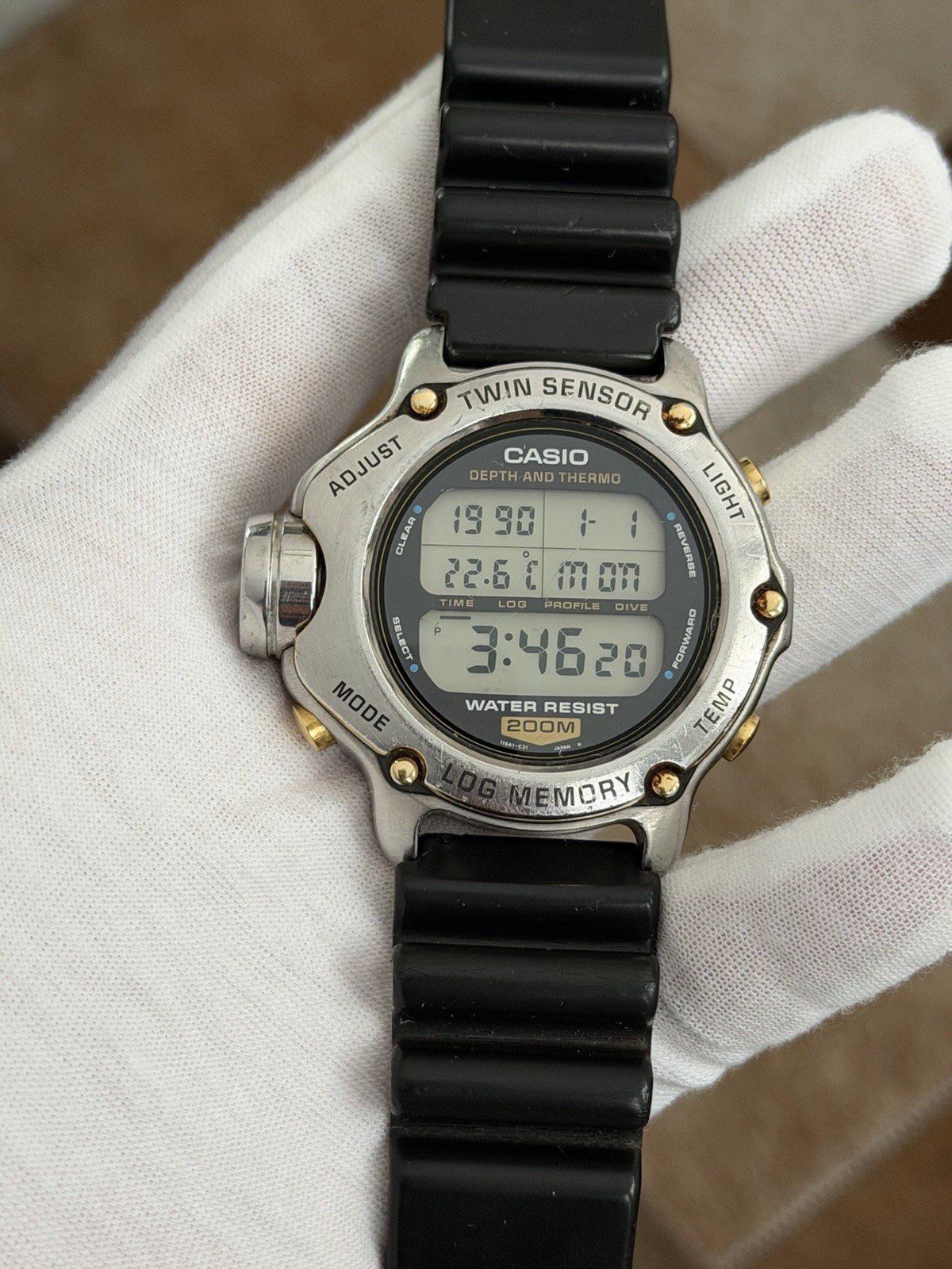 Rare Vintage Casio DEP-600 Men’s Twin Sensor Digital Diver’s Sport Watch JDM 90s