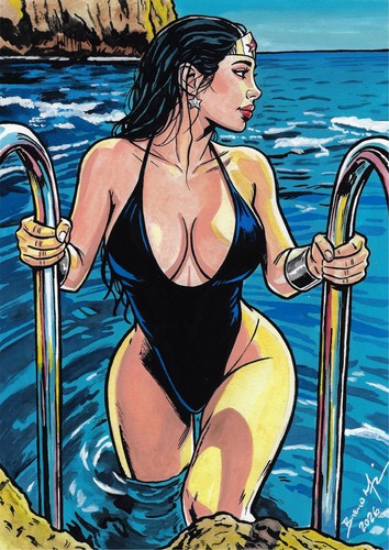 💥Wonder Woman (09"x12") original comic art by Breno Moreira - TramaStudio💥