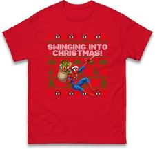 Image of Spiderman christmas T Shirt, Spidey Xmas Avengers Tee Top, Xmas Festive Top