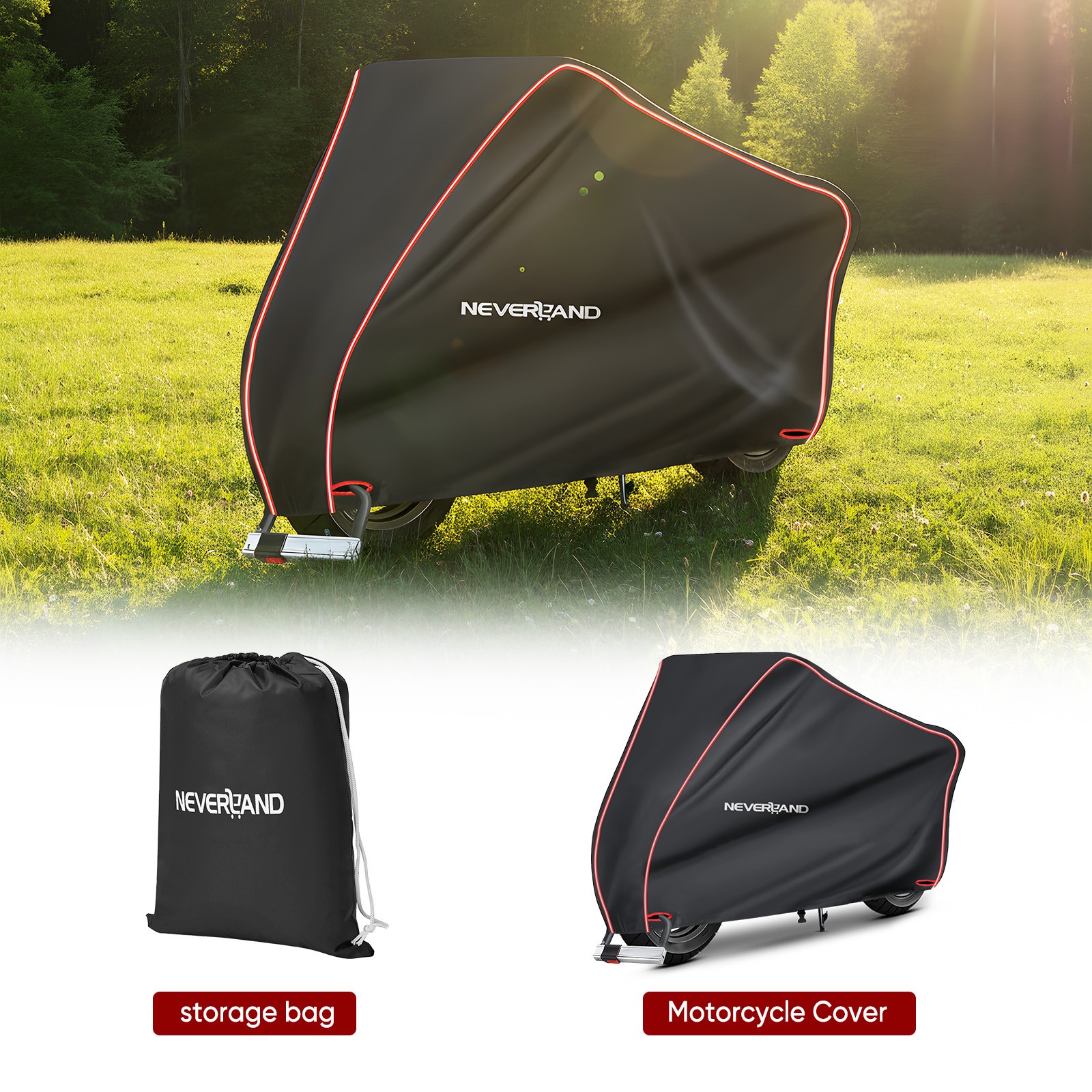 XXL Heavy Duty Motorcycle Cover Waterproof Outdoor Rain Snow Dust UV Protection