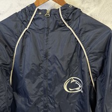 Penn State Nittany Lions Windbreaker Jacket Mens Large Colosseum Hooded Navy L