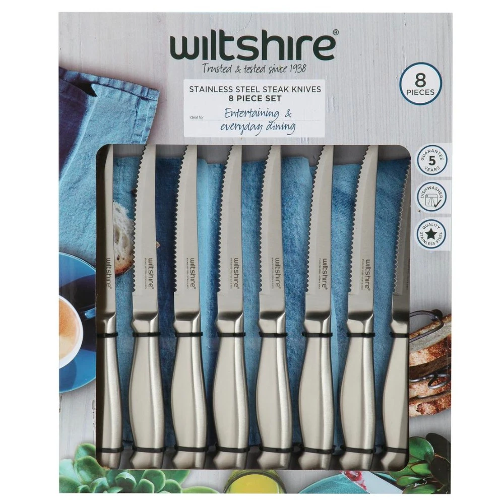 New Wiltshire 8pc Steak Stainless Steel 12cm Knife Set - 8 Piece
Opens in a new window or tab