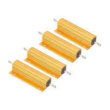 100W 10 Ohm Aluminum Shell Resistor, 4 Pack Aluminum Housing Resistor, Golden