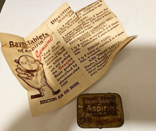 Vintage Bayer Aspirin Metal Tin Pill Case
