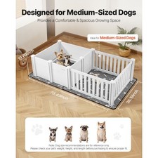 Dog Whelping Box, 73x38x19.7 in, Plastic Dog Whelping Pen with Adjustable Height