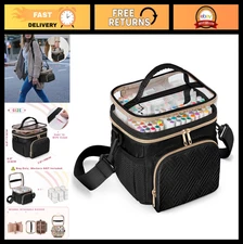 Marker Storage Organizer Case for 100 Markers, Travel Bag with Dividers & Pocket