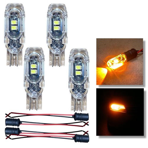 4x Jaune Clignotant Ampoules LED + 4x 501 Support 12V Hideaway Flash Feux - Photo 1 sur 9