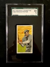 Francis Pfeffer Batting 1911 T206 Piedmont 350-460. SGC 5. Excellent