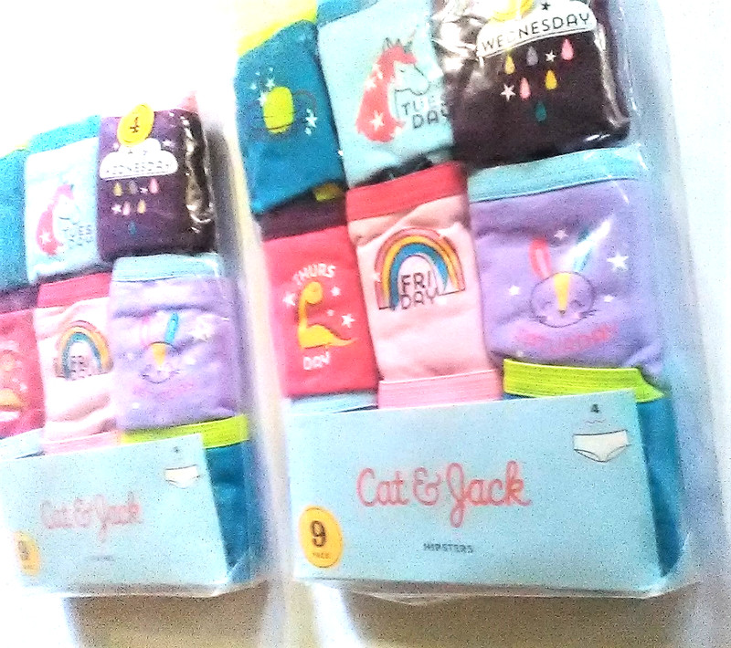 Cat & Jack Girls size 4 underwear cotton Hipsters 18 pairs total (two 9 packs)