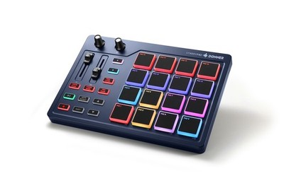 Donner STARRYPAD USB MIDI-Controller, 16 beleuchtete Pads, 2 Fader & Knobs