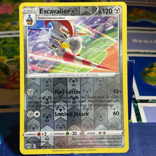 Escavalier 124/189 Rare Darkness Ablaze Pokemon Reverse Holo Near Mint 2020