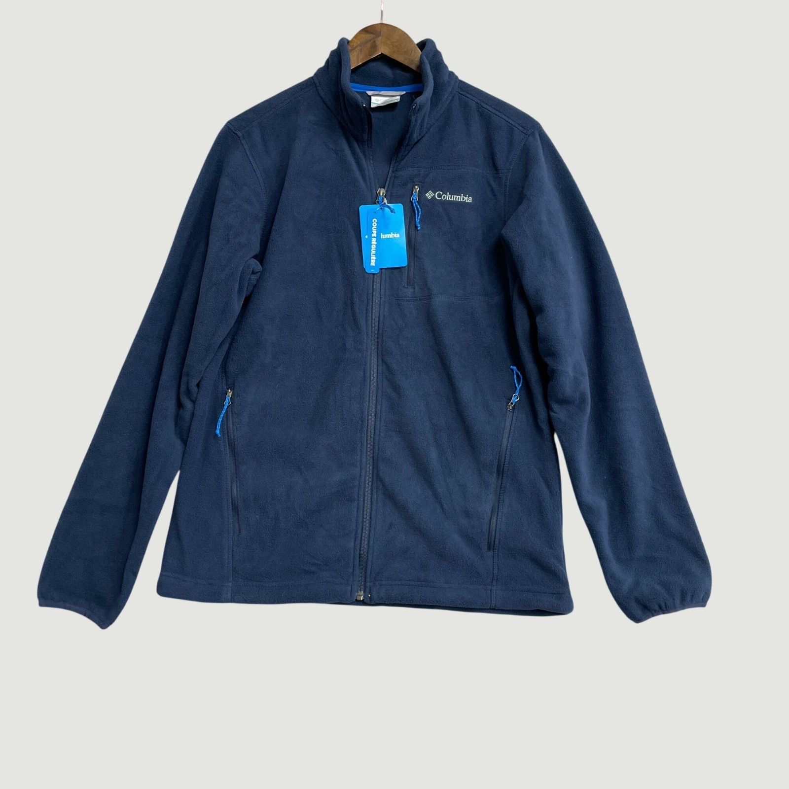 Columbia Men's Full Zip Fleece Jacket Collegiate Navy Regular Fit Size S M0332