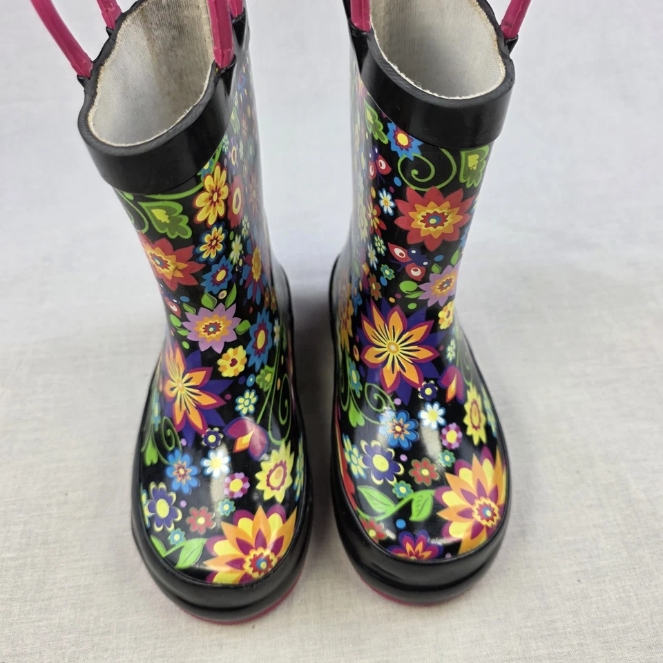 Niñas Western Chief Botas de Lluvia Multicolor Flores Talla 7 Juveniles Impermeables Foto 2 de 4