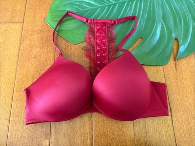 Victoria s Secret 34B Bra So Obsessed Push Up Red Racerback Lace Ribbon Rare NEW
