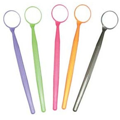 MEGA Mirror Dental Mouth 2.5in Lens Long Handle Patient Viewing Neon Purple
