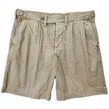 VTG Birdwell Beach Britches Shorts Sz 33 Button Fly Drawstring Pleated 8" Inseam