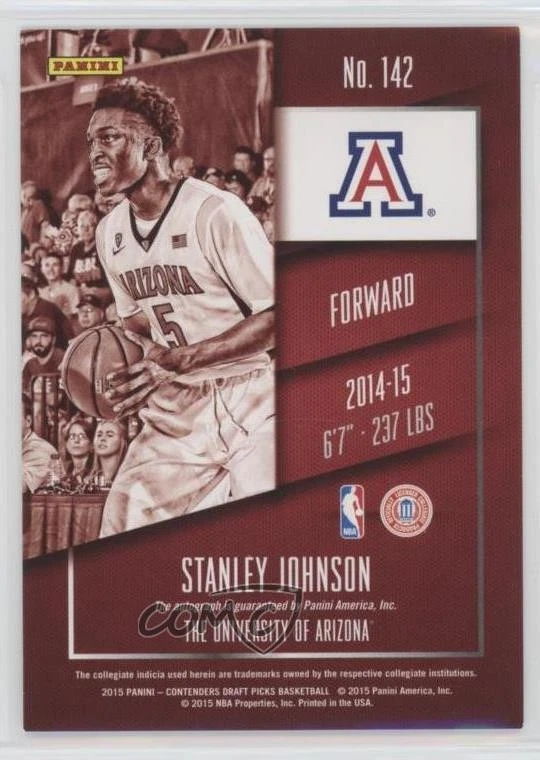 2015 Contenders Draft Picks Variation Ticket /99 Stanley Johnson Rookie Auto RC - Image 2 of 2