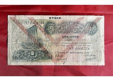 1939 Lebanon & Syriee 1 Lira Banknote