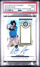 2024 PANINI BOYS OF SUMMER PRSPCT MAT SIGNATURES #PMSMA MASON AUER 75/99 PSA 9
