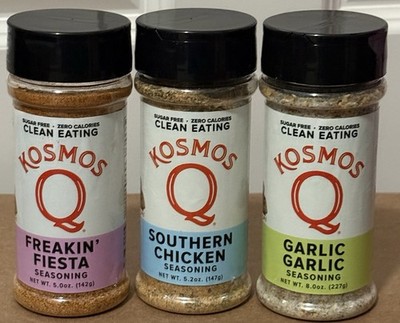 3 Pack Kosmos Q Freakin Fiesta Southern Chicken Garlic Garlic Seasoning No Sugar