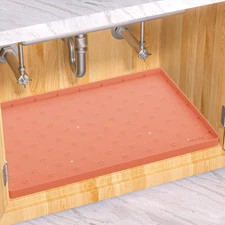 Sdpeia Under Sink Mat For 22 x 19 Cabinet Upgraded Silicone Waterproof Mat Coral