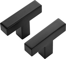 10 Pack Black Square Bar Cabinet Knobs 2 Inch Kitchen Handles