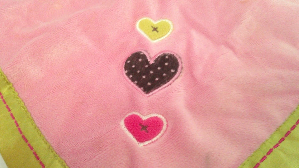 Manta Carter Rosa/Verde Corazón Conejito Lovey Excelente Estado Foto 4 de 4