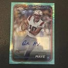 2024 Topps Chrome Rookie Auto Drake Maye #RA-DMA Aqua Sonar Refractor /199