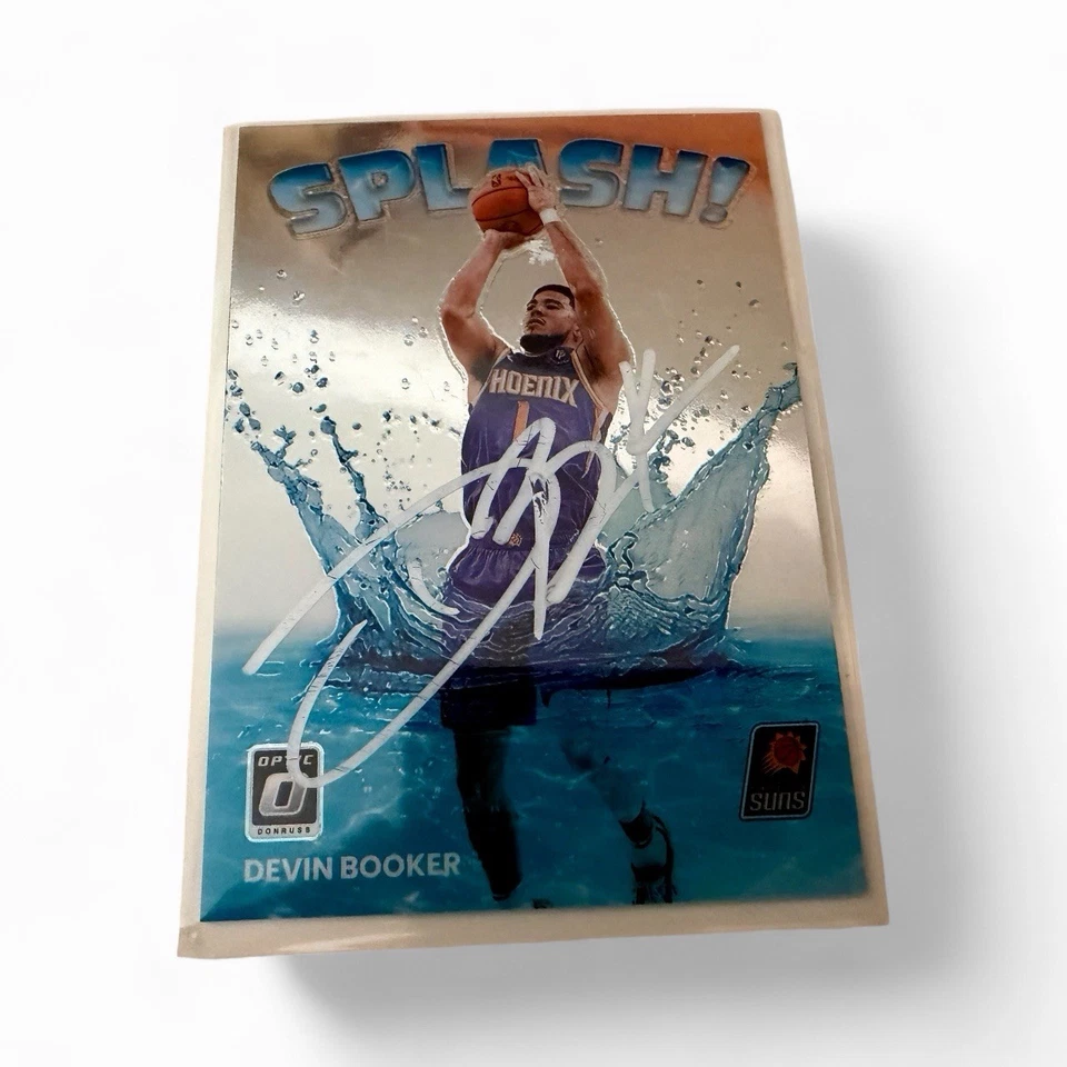 Autografiado Firmado con Certificado de Autenticidad 2021-22 Panini Donruss Optic #13 Devin Booker ¡SPLASH! Foto 2 de 4