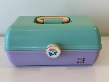 Vintage Caboodles Of California Makeup Case Box 80s 90s w/Mirror Purple/Mint