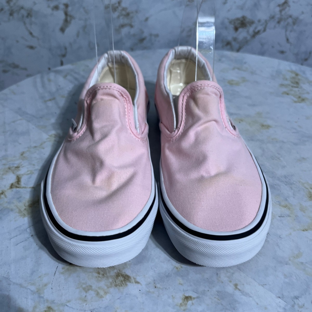 Vans Classic Slip On Womens Size 7.5 Shoes Pink White Low  display picture 1